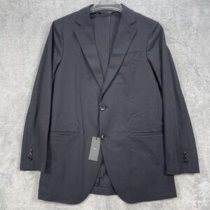Sene Blazer Jacket Mens 38S Black Flextech Notch Lapel Single Breasted Business